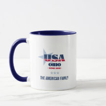 Ohio USA 1803 Blue Star Personalised Mug
