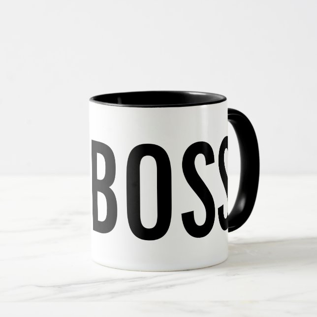 Caneca OK BOSS funny coffee mug gift for employee (Frente Esquerda)
