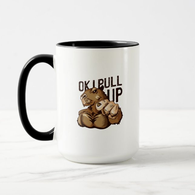 Caneca Ok, Eu Puxo Capybara Meme - Gym Muscular Capybara (Esquerda)