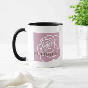 Caneca Olá, Bonito - Rosa Café Moderno e Elegante Rosa