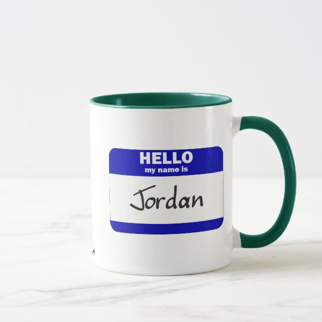 Caneca Olá! meu nome é Jordão (azul) (Direita)