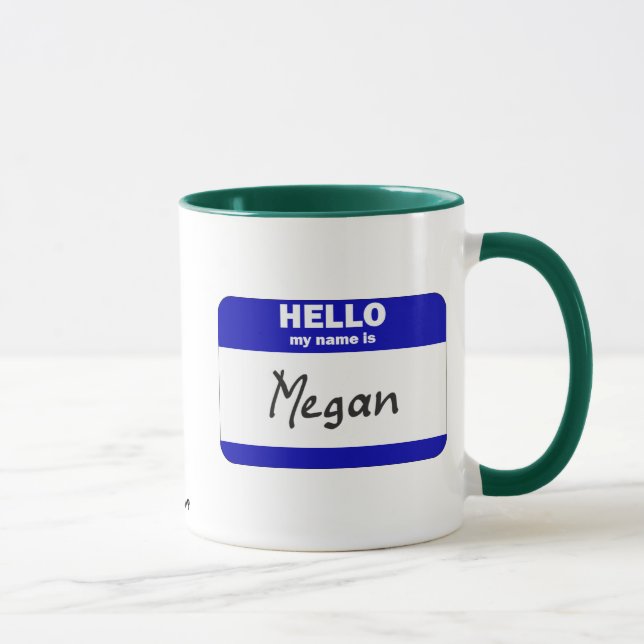 Caneca Olá! meu nome é Megan (azul) (Direita)