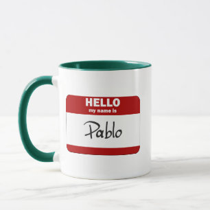Caneca Olá! meu nome é Pablo (vermelho)