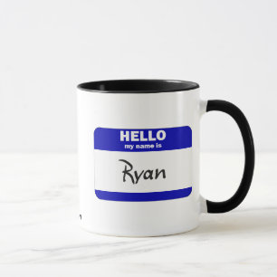 Caneca Olá! meu nome é Ryan (azul)