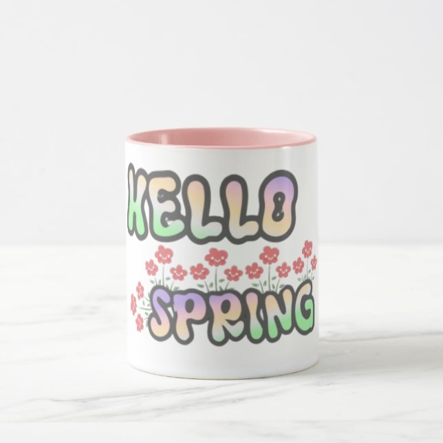 Caneca "Olá Primavera" | Impressão Floral  (Centro)