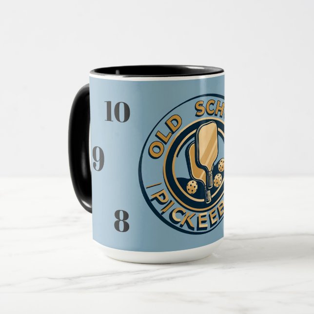 Caneca Old School Pickleball  clock mug (Frente Esquerda)