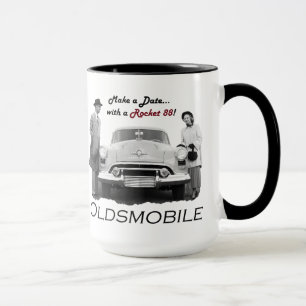 Caneca Oldsmobile "faz uma data… com um Rocket 88!"