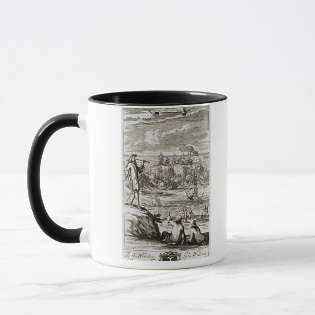 Caneca Olhando uma batalha de mar através de um (Esquerda)