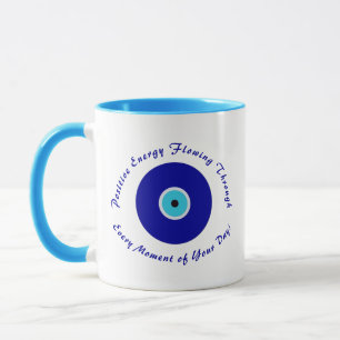 Caneca Olho de Mau azul de proteção inteligente e persona