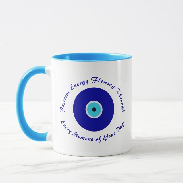Caneca Olho de Mau azul de proteção inteligente e persona (Esquerda)