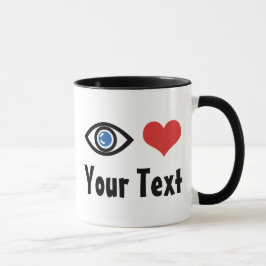 Caneca Olho do Coração (Eu Amo) Personalizada