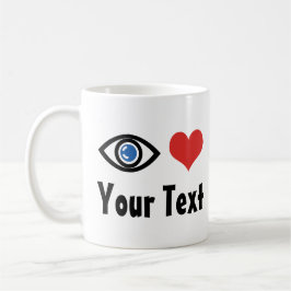 Caneca Olho do Coração (Eu Amo) Personalizada