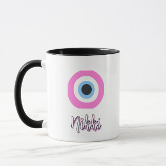 caneca olho gordo rosa || personalizável