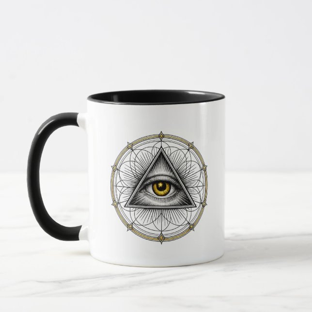 Caneca Olho que Tudo Vê Geometria Sagrada (Esquerda)