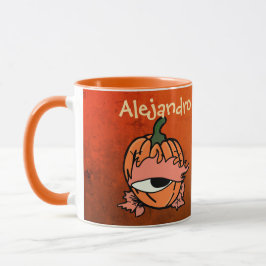 Caneca Olho Sleepy Personalizado da Pumpkin Spooky
