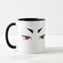 Caneca Olhos de Anime Vermelhos Minimalistas