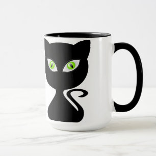 Caneca Olhos verdes do design do café do copo do gato