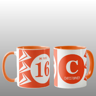 Caneca OMG, você tem 16 monogramas de nome laranja e bra