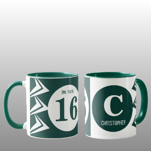 Caneca OMG, você tem 16 monogramas verde e branco