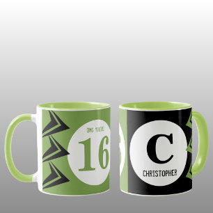 Caneca OMG, você tem 16 monogramas verde e preto