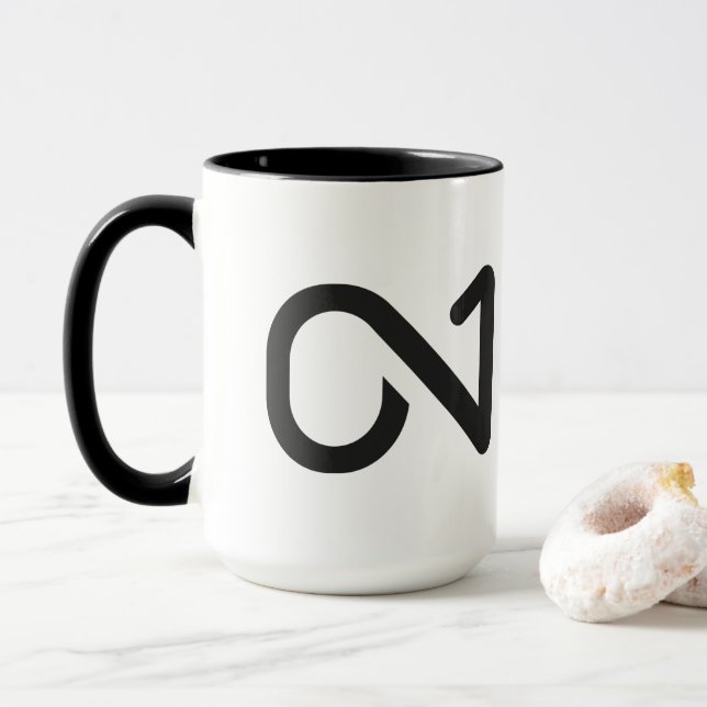 Caneca ON1 Mug de logotipo preto (Com Donut)