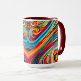 Caneca Onda de Cor Fusão – Arte Moderna Abstrata de Redem