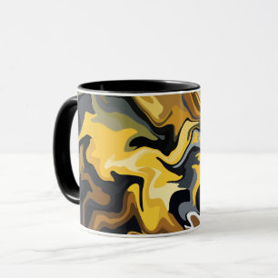 Caneca Ondas Abstratas Douradas