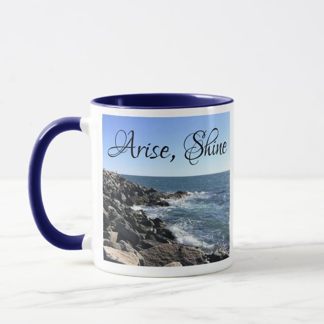 Caneca Ondas Bíblias Verso-Terras do Oceano Atlântico Azu (Esquerda)