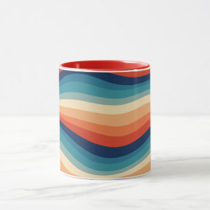Caneca Ondas Coloridas Vintage Retro