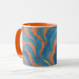 Caneca ondas de coral e índigo
