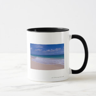 Caneca Ondas de oceano que espumam no Sandy Beach
