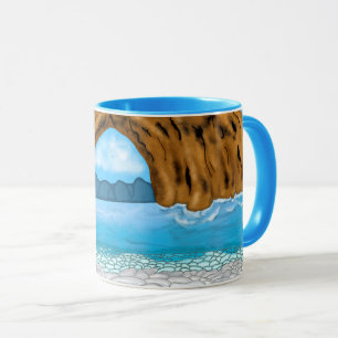 Caneca Ondas do Oceano e Desenho de Canyon Pacíficos