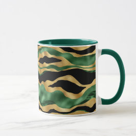 Caneca Ondas Douradas brilhantes verdes a preto