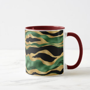 Caneca Ondas Douradas brilhantes verdes a preto