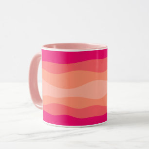 Caneca Ondas Em Camadas Blush Cor-De-Rosa
