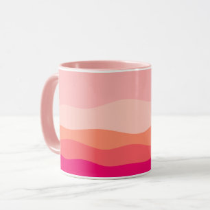 Caneca Ondas Em Camadas Blush Cor-De-Rosa