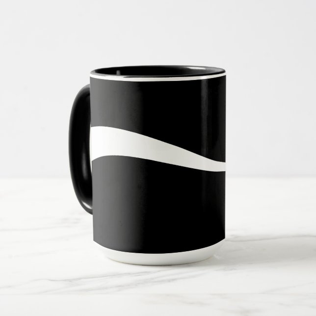 Caneca Ondas Simples 2 - Preto e Branco (Frente Esquerda)