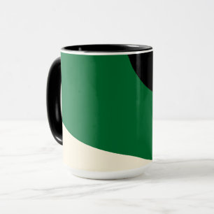 Caneca Ondas Simples - Verde, Creme e Preto