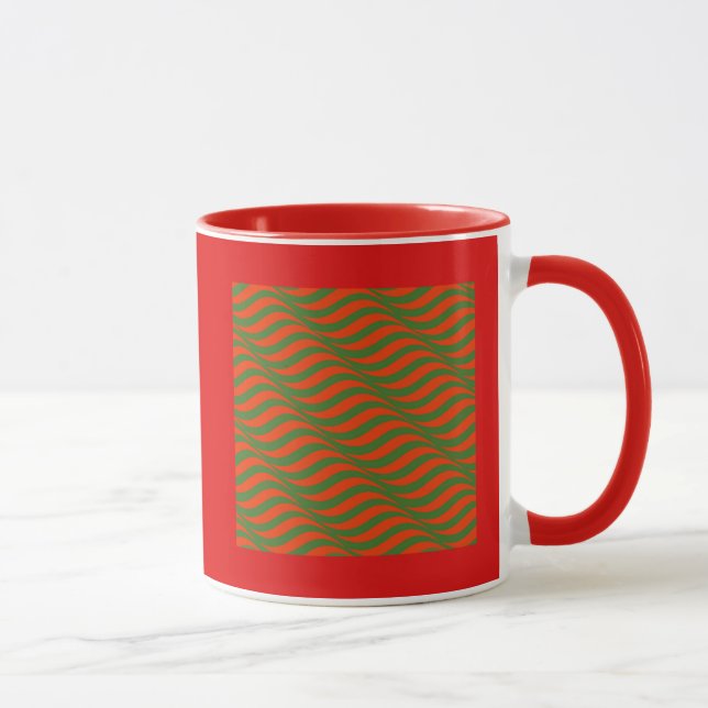 Caneca Ondas Vermelhas e Verdes (Direita)