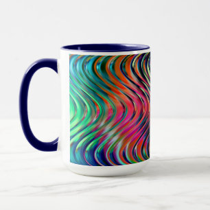 Caneca Ondas Vibrantes Multicoloridas