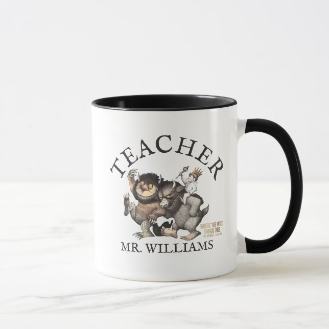 Caneca Onde as coisas selvagens são professores (Direita)