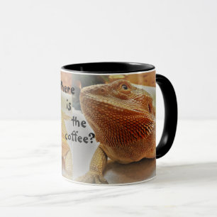 Caneca Onde está o café, Impressão de Borboleta Laranj