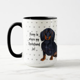 Caneca Onde Meu Dachshund Está O Cachorro Mãe Pai