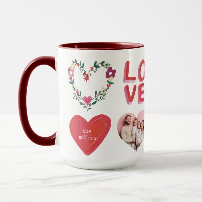 Caneca Onde o amor cresce Foto personalizada e texto (Esquerda)