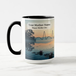 Caneca Ondulações do Batimento Cardíaco Linha do Nascer d