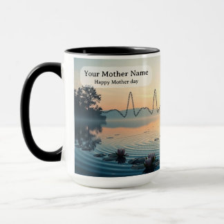 Caneca Ondulações do Batimento Cardíaco Linha do Nascer d