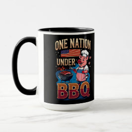 Caneca One Nation Under BBQ – Vintage Chef Grillmaster