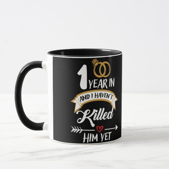 Caneca One Year In 1st Year Anniversary Idea for Her (Esquerda)