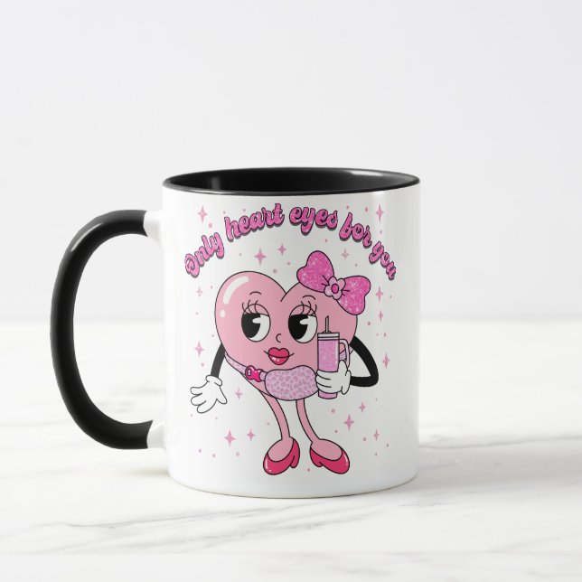 Caneca Only Heart Eyes for You Valentine Design • Cute Pi (Esquerda)