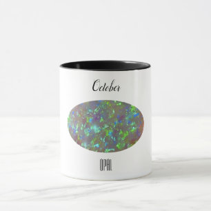 Caneca Opal Gem All Colors Café Mug Outubro Birthstone